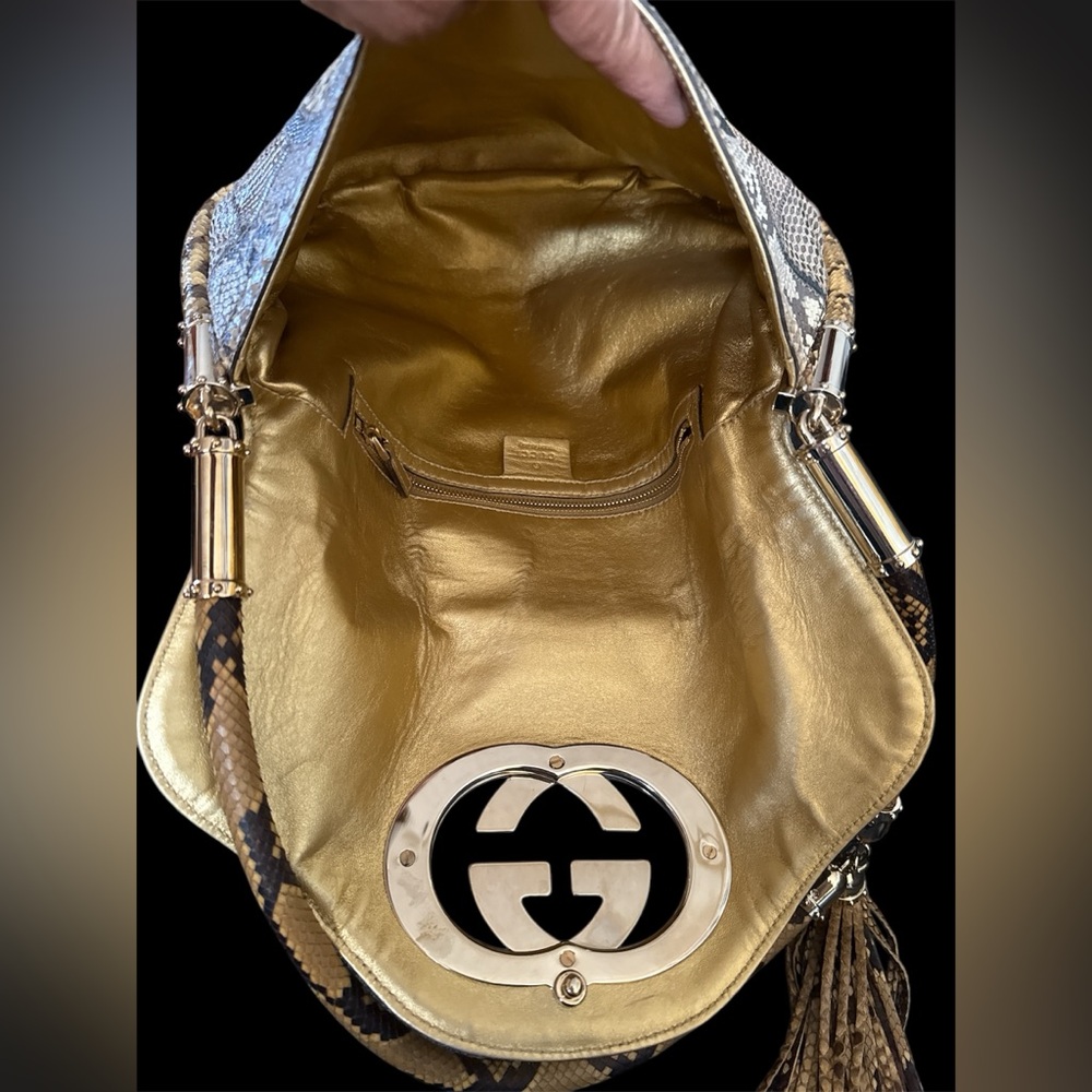 Gucci Britt GG Patchwork Crocodile/Python/Authentic Rare - Picture 9 of 9